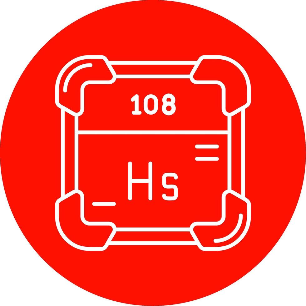 Hassium Linear Circle Multicolor Design Icon vector