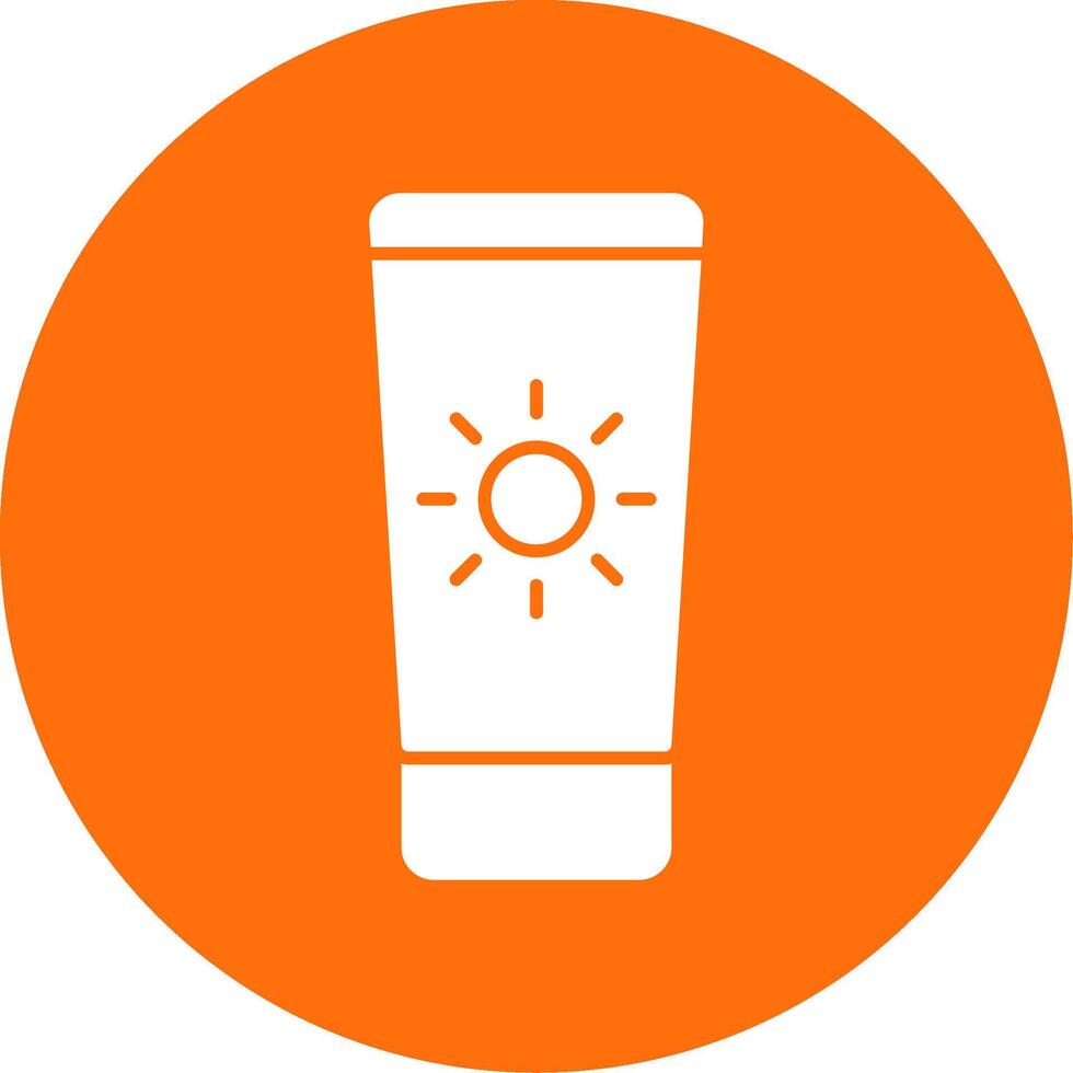 Sun Cream Glyph Circle Icon vector