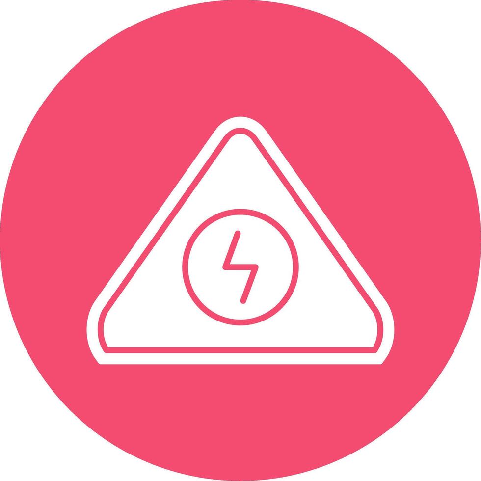 Electrical Danger Sign Glyph Circle Icon vector