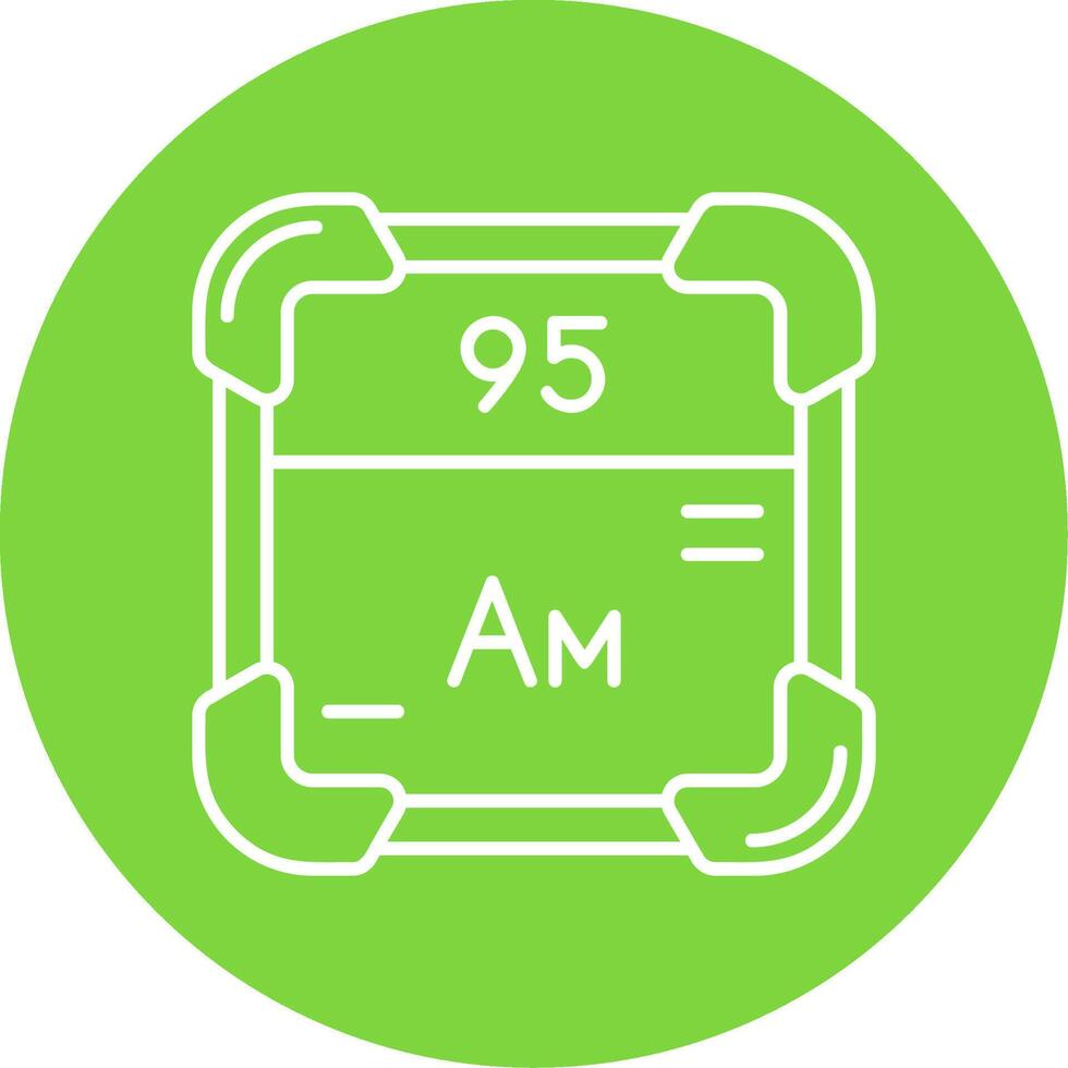 Americium Linear Circle Multicolor Design Icon vector