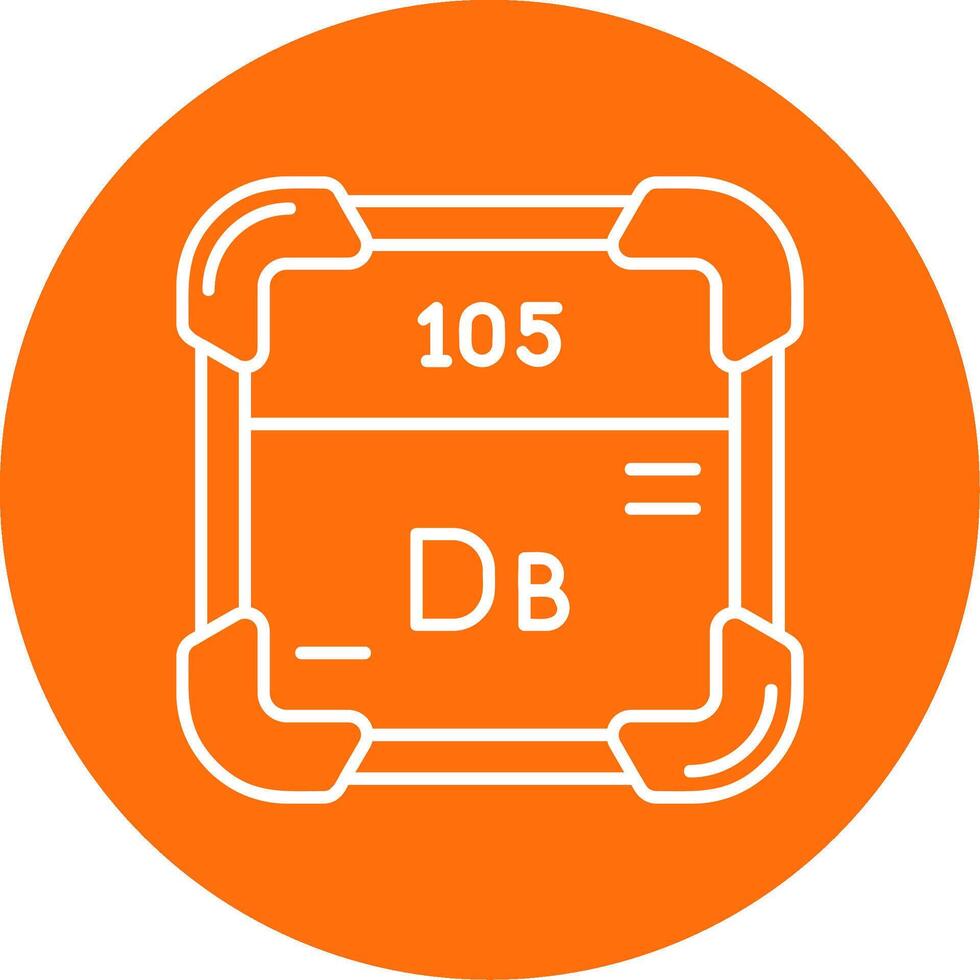 Dubnium Linear Circle Multicolor Design Icon vector