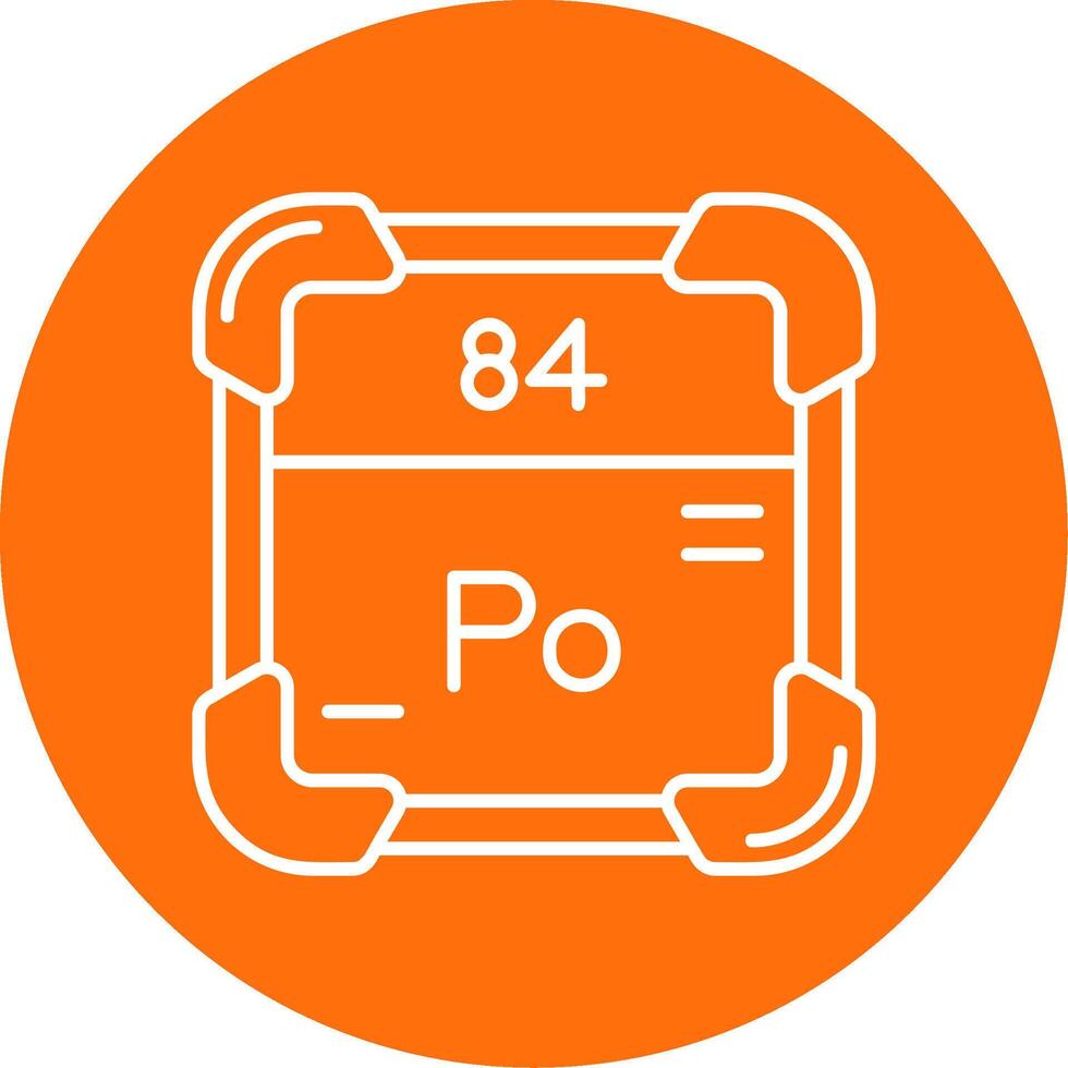 Polonium Linear Circle Multicolor Design Icon vector