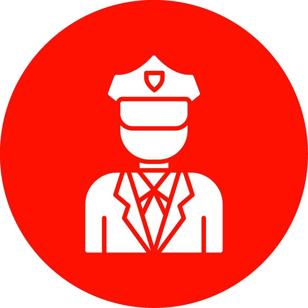 Police Glyph Circle Icon vector