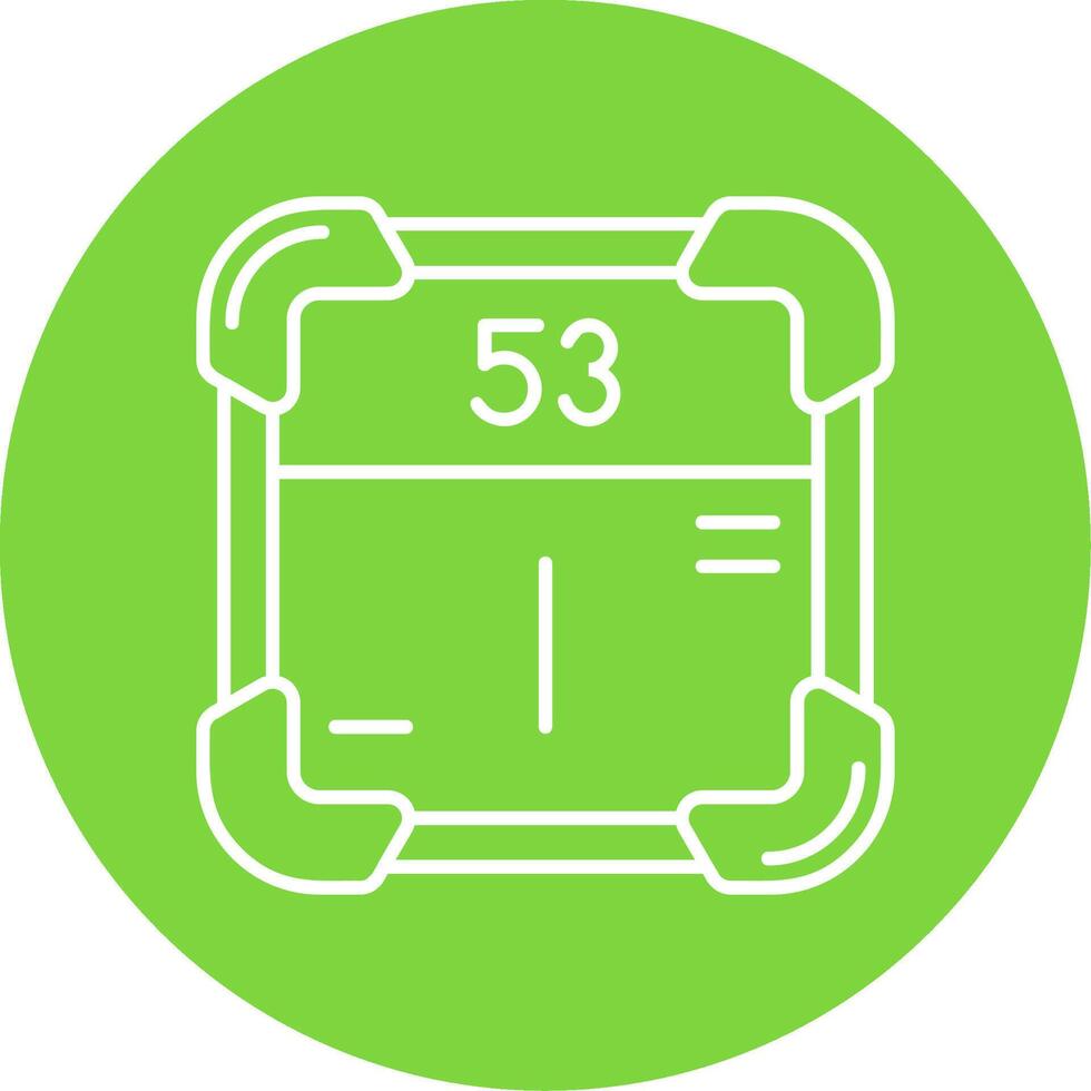 Iodine Linear Circle Multicolor Design Icon vector