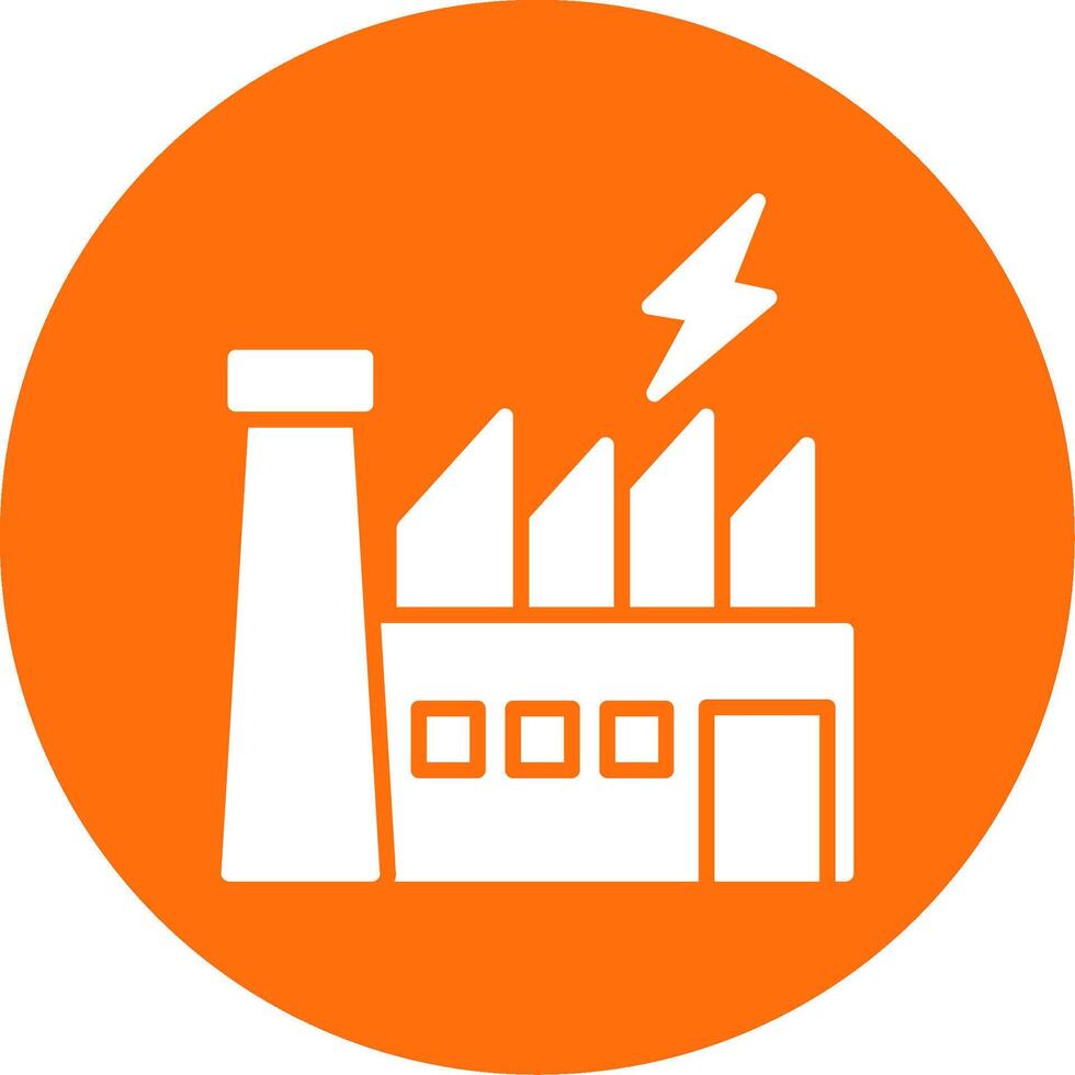 Power Plant Glyph Circle Icon vector