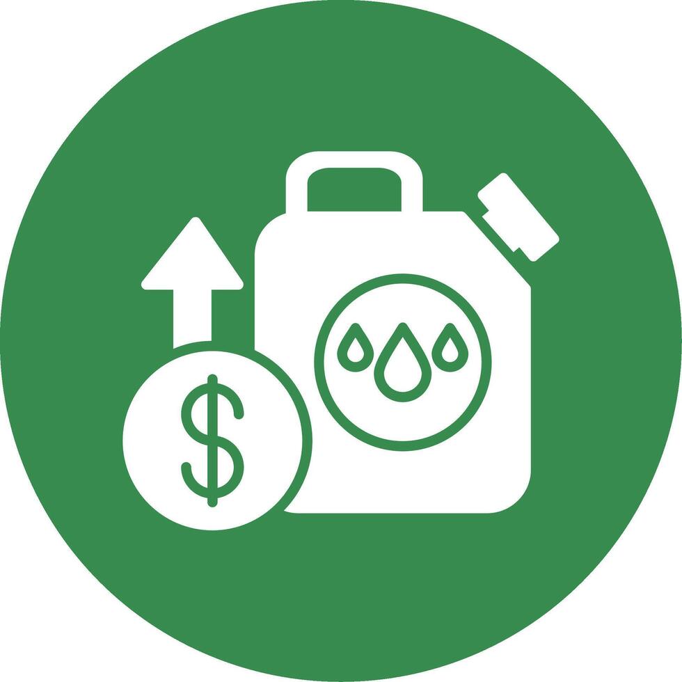 Oil Price Glyph Circle Icon vector