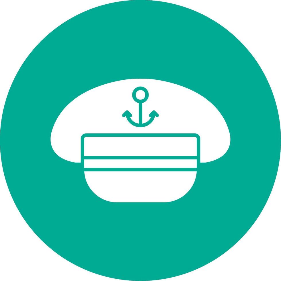 Captain Hat Glyph Circle Icon vector