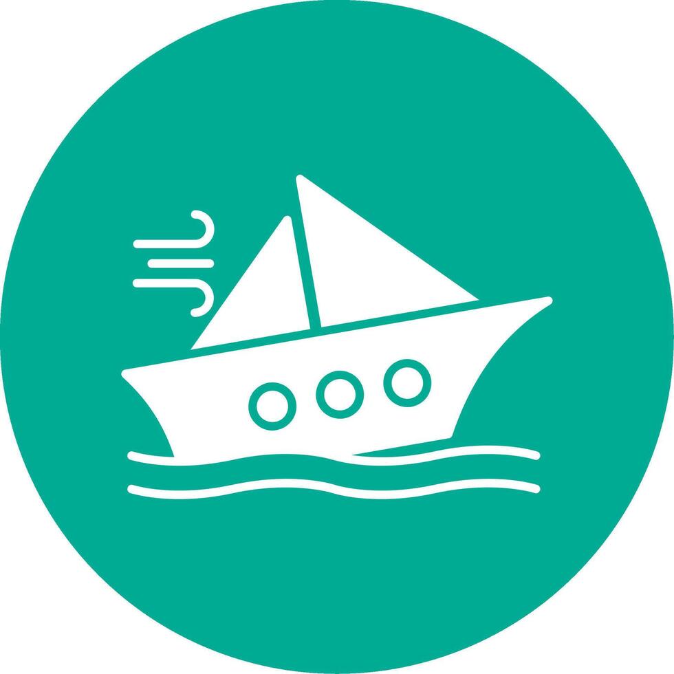 Shipwreck Glyph Circle Icon vector