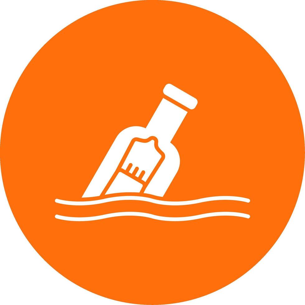 Message In A Bottle Glyph Circle Icon vector