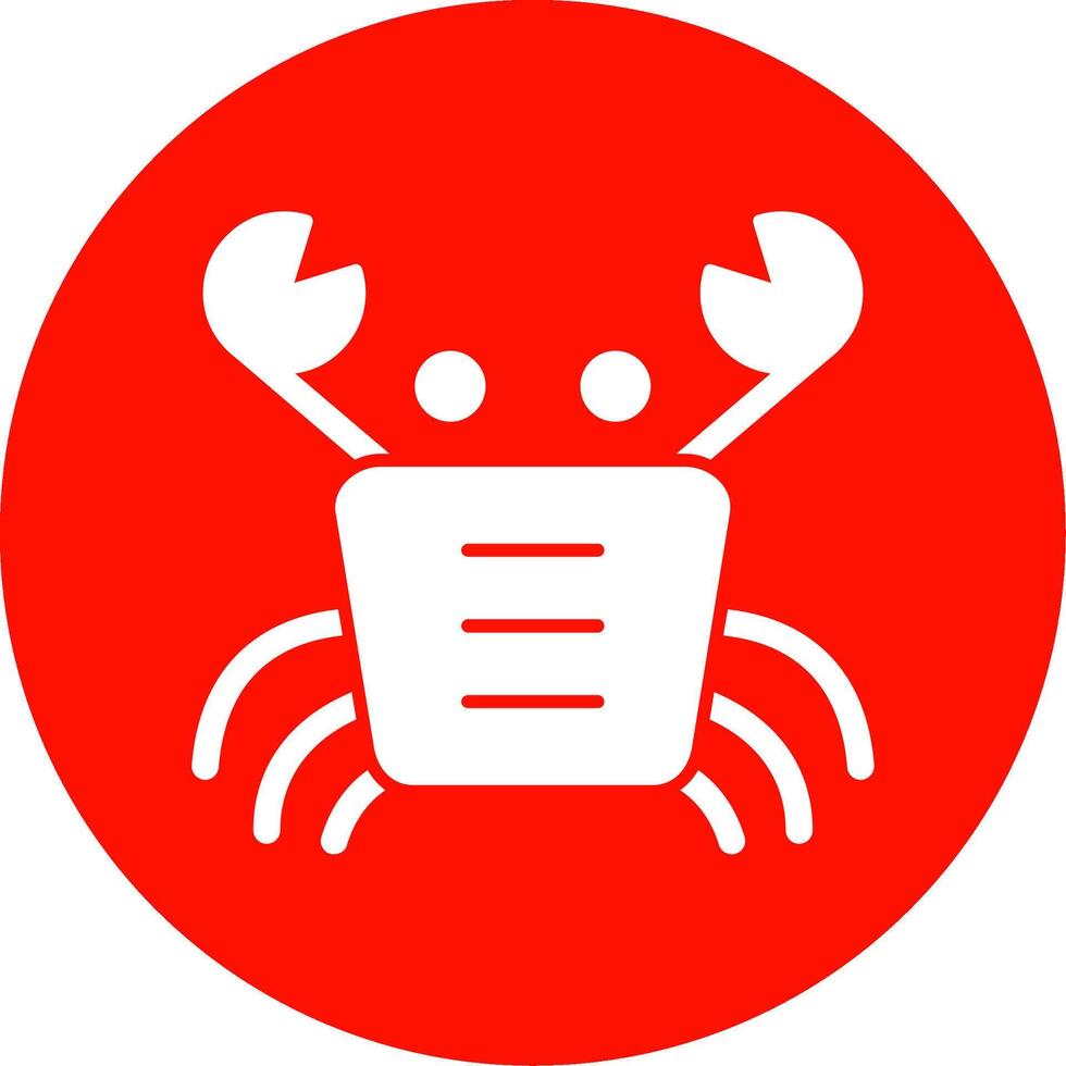 Crab Glyph Circle Icon vector