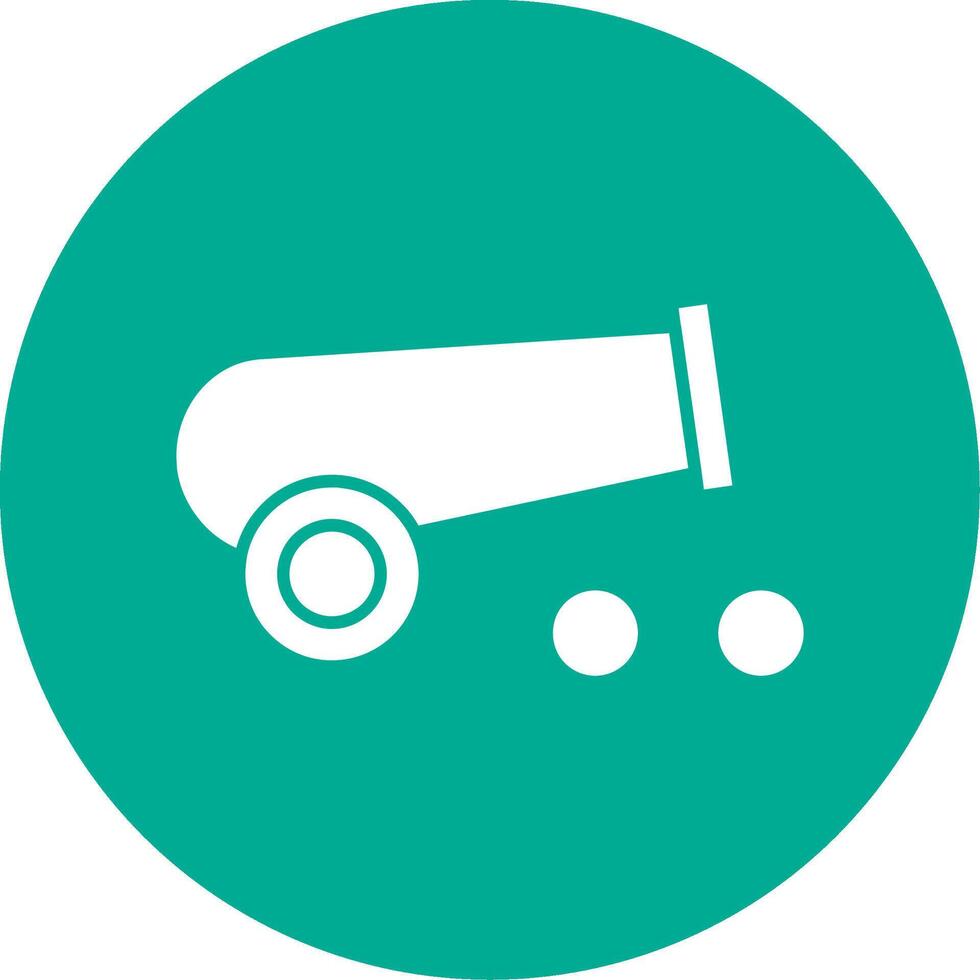 Cannon Glyph Circle Icon vector
