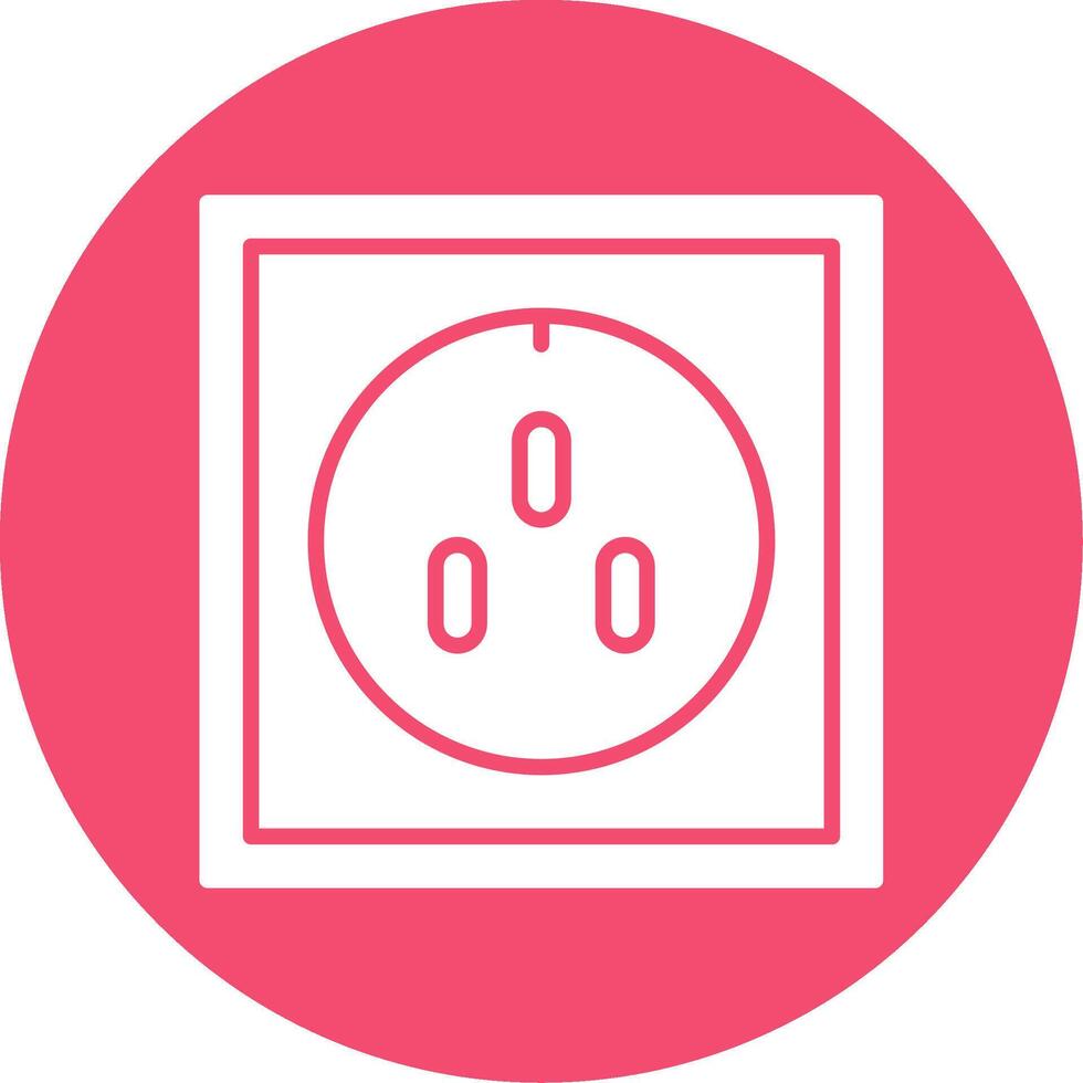 Socket Glyph Circle Icon vector