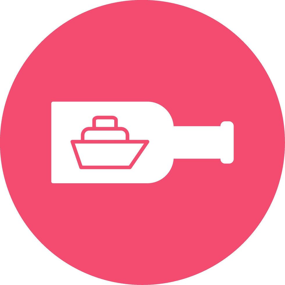 Ship In A Bottle Glyph Circle Icon vector