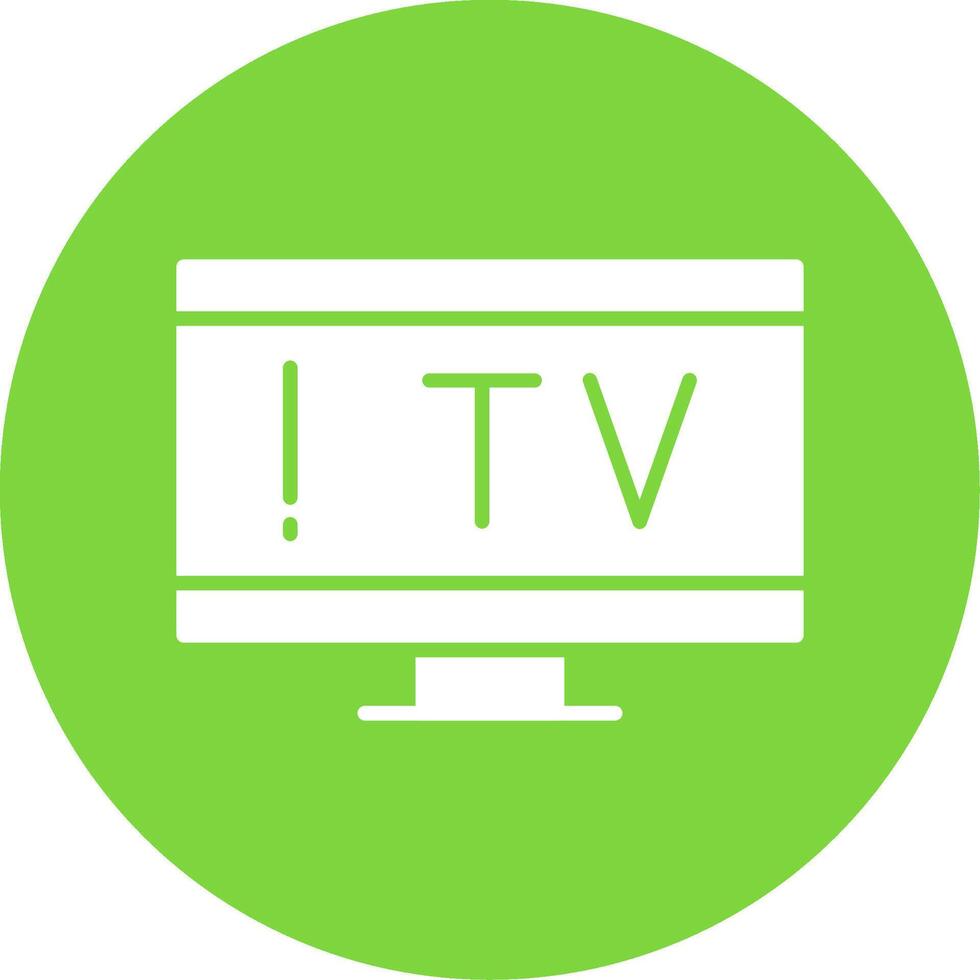 Tv Glyph Circle Icon vector