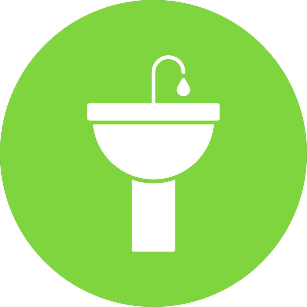 Sink Glyph Circle Icon vector