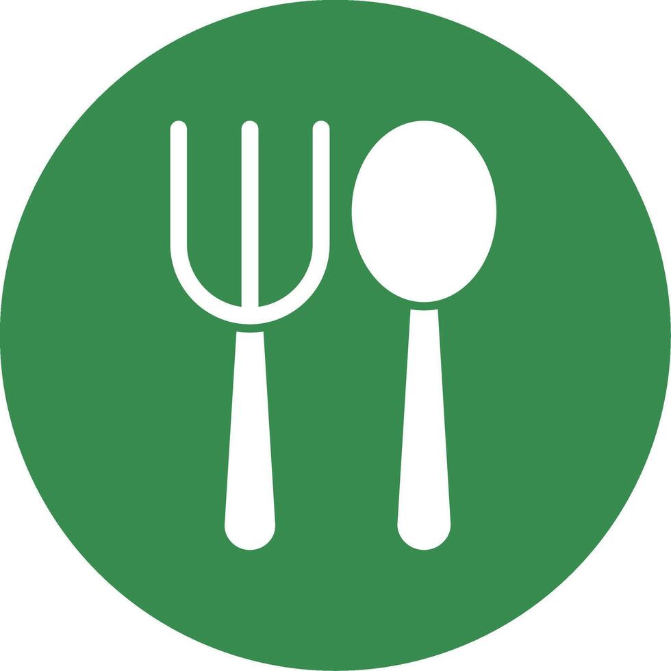 Fork Spoon Glyph Circle Icon vector