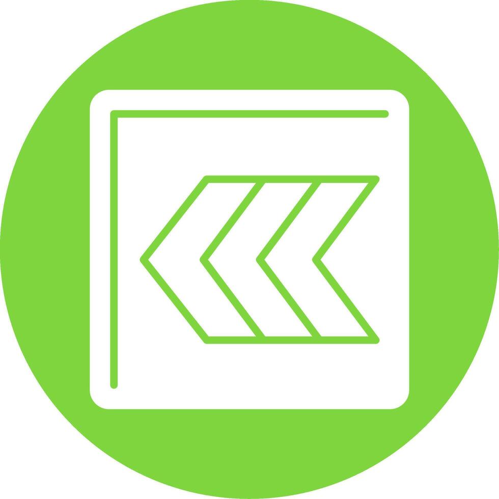 Left Chevron Glyph Circle Icon vector
