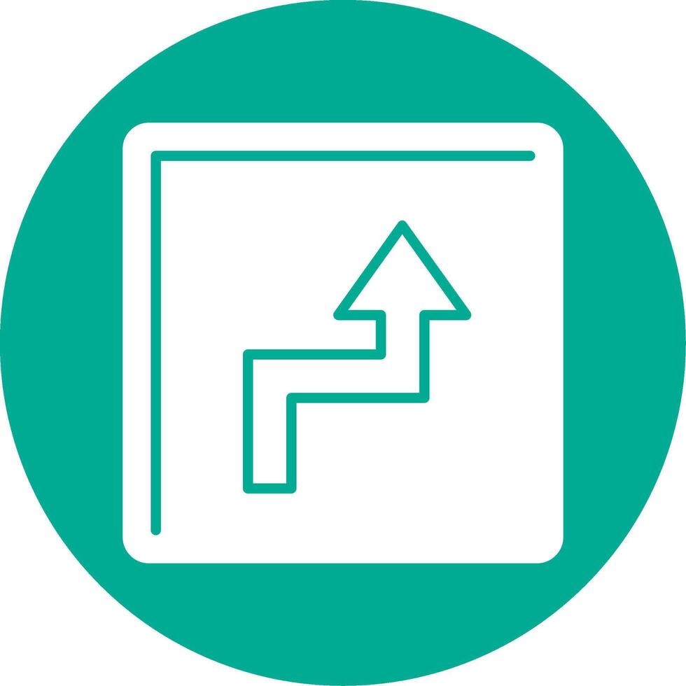 Zigzag Arrow Glyph Circle Icon vector
