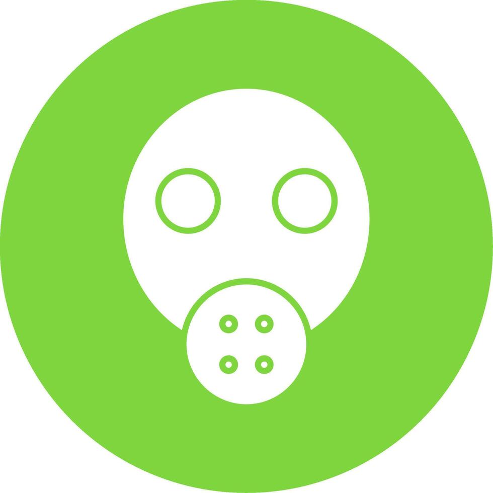 Gas Mask Glyph Circle Icon vector