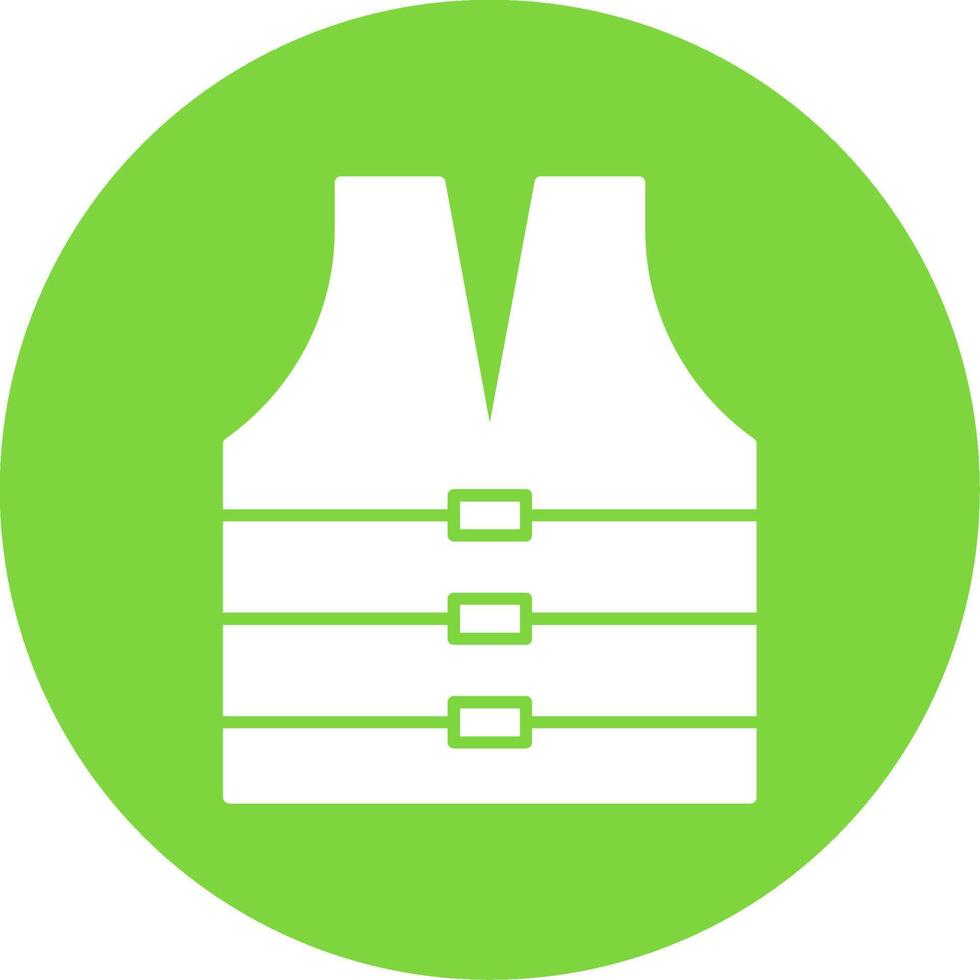 Life Jacket Glyph Circle Icon vector