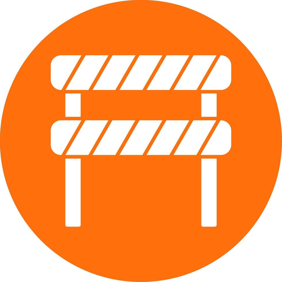 Road Block Glyph Circle Icon vector