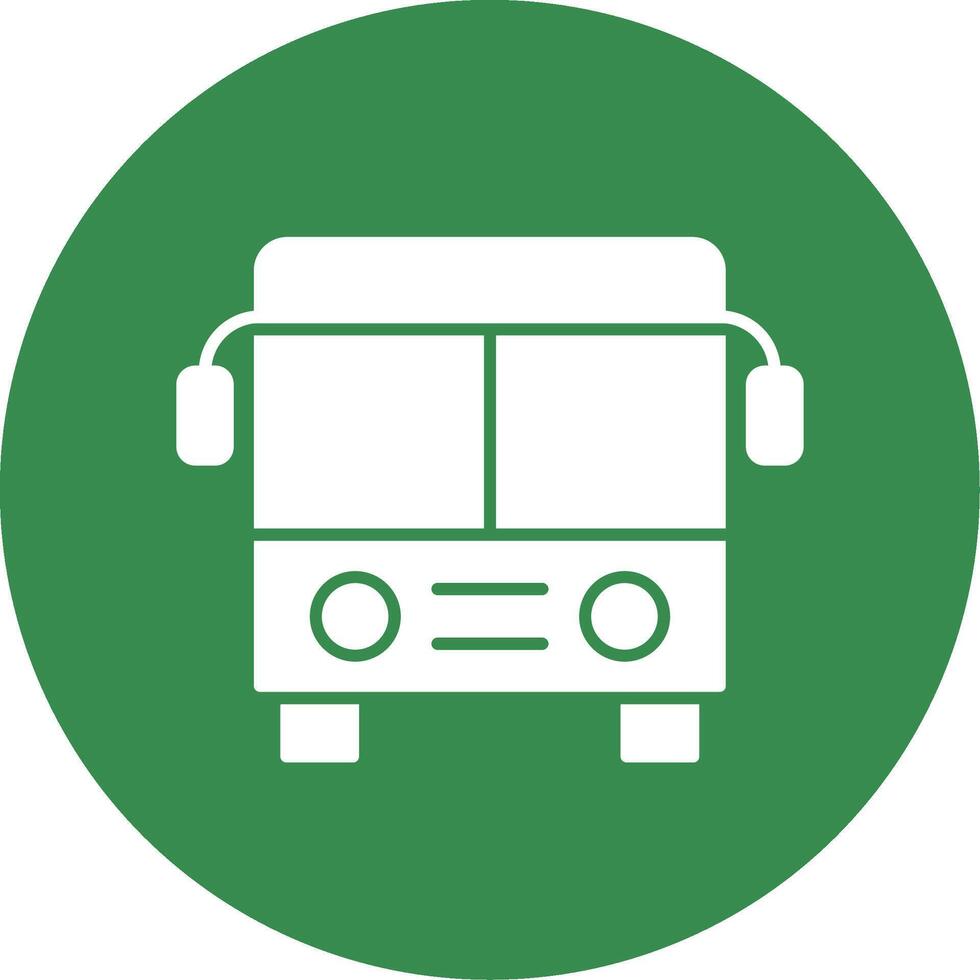 Bus Glyph Circle Icon vector