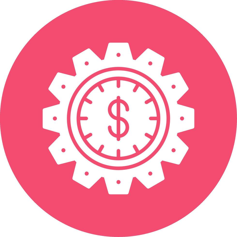 Time Is Money Glyph Circle Icon vector