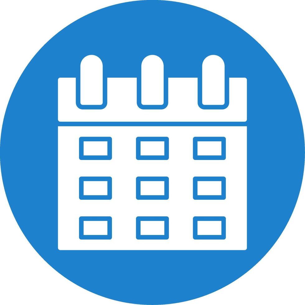 Calendar Glyph Circle Icon vector