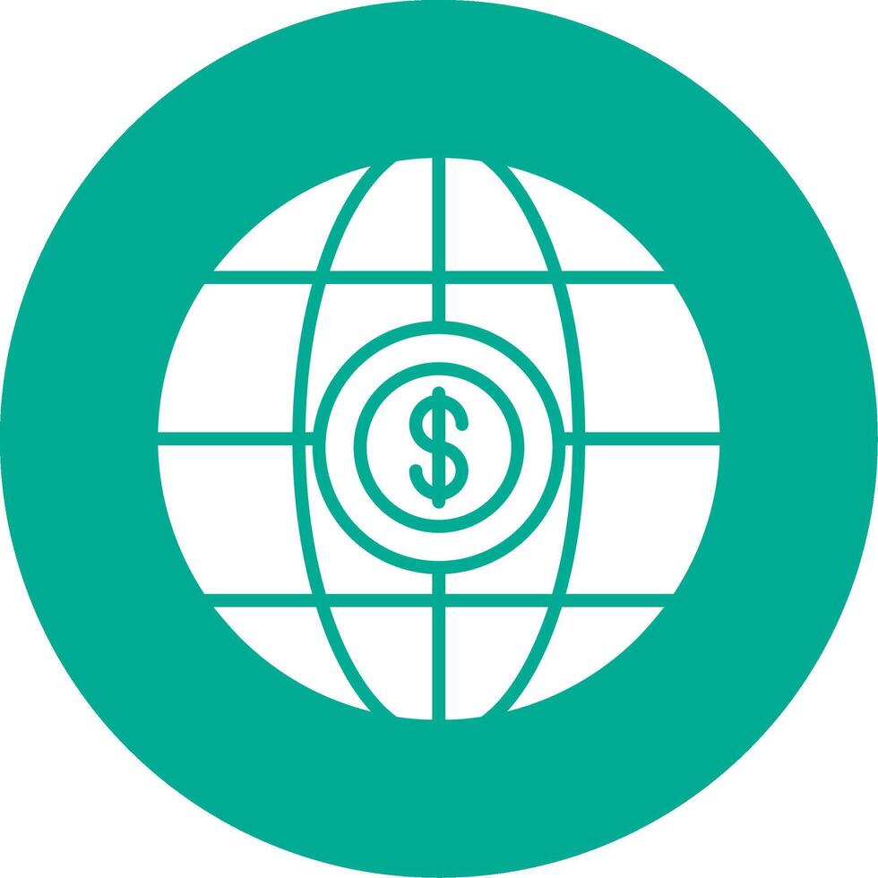 International Business Glyph Circle Icon vector