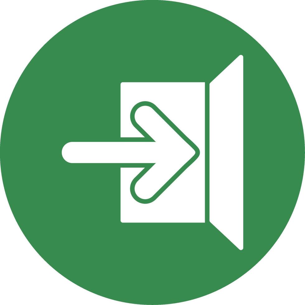 Sign In Glyph Circle Icon vector