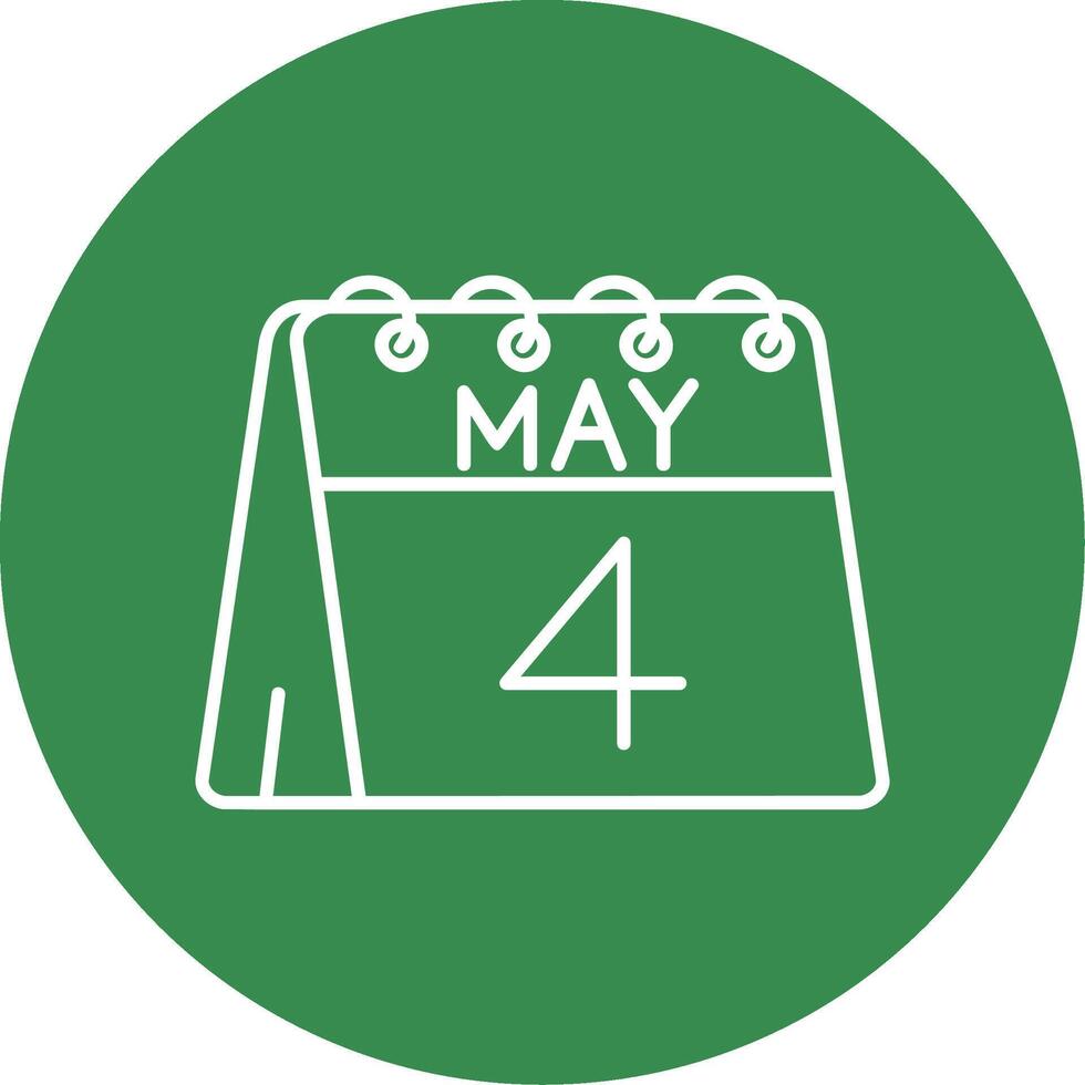 4th of May Linear Circle Multicolor Design Icon vector
