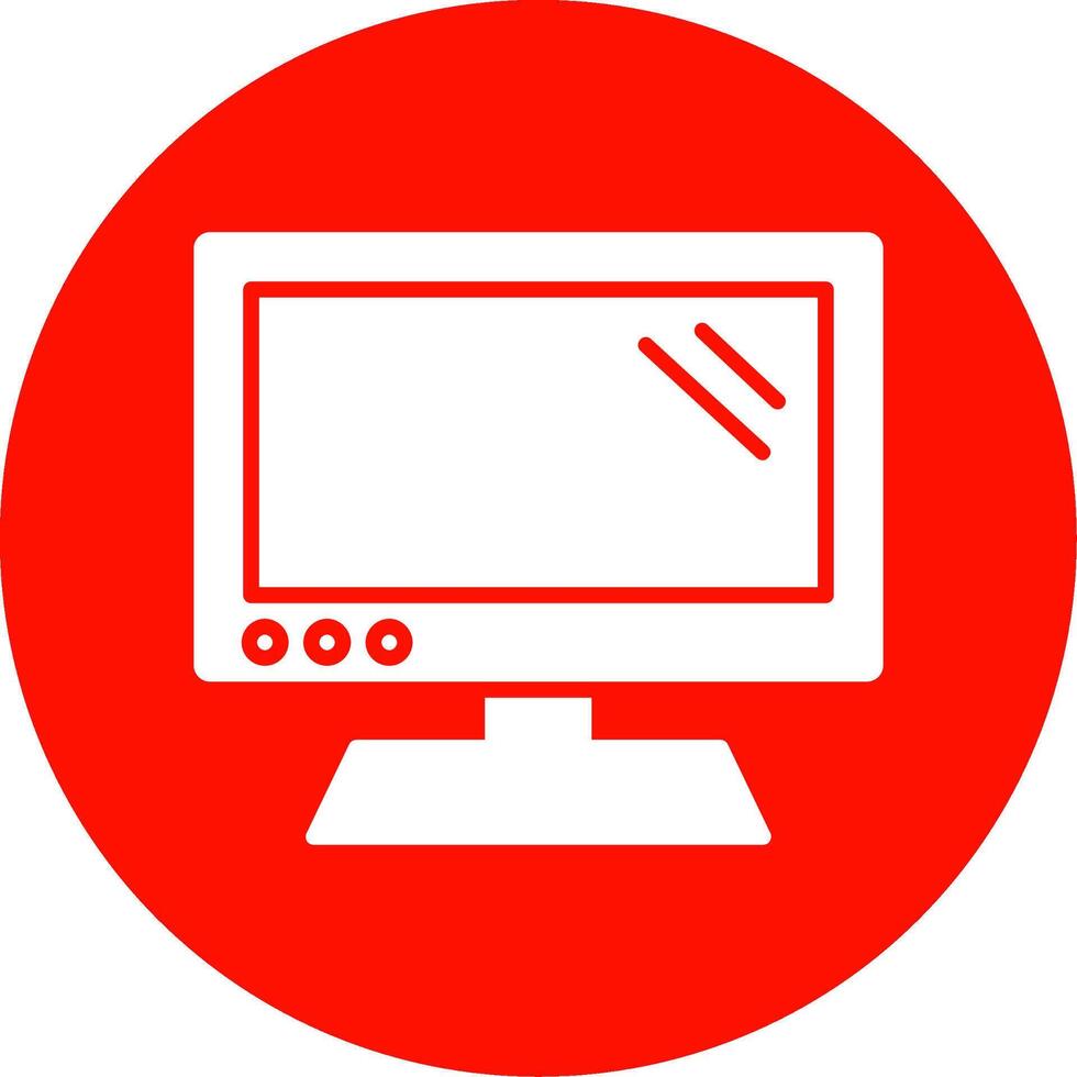 Monitor Glyph Circle Icon vector