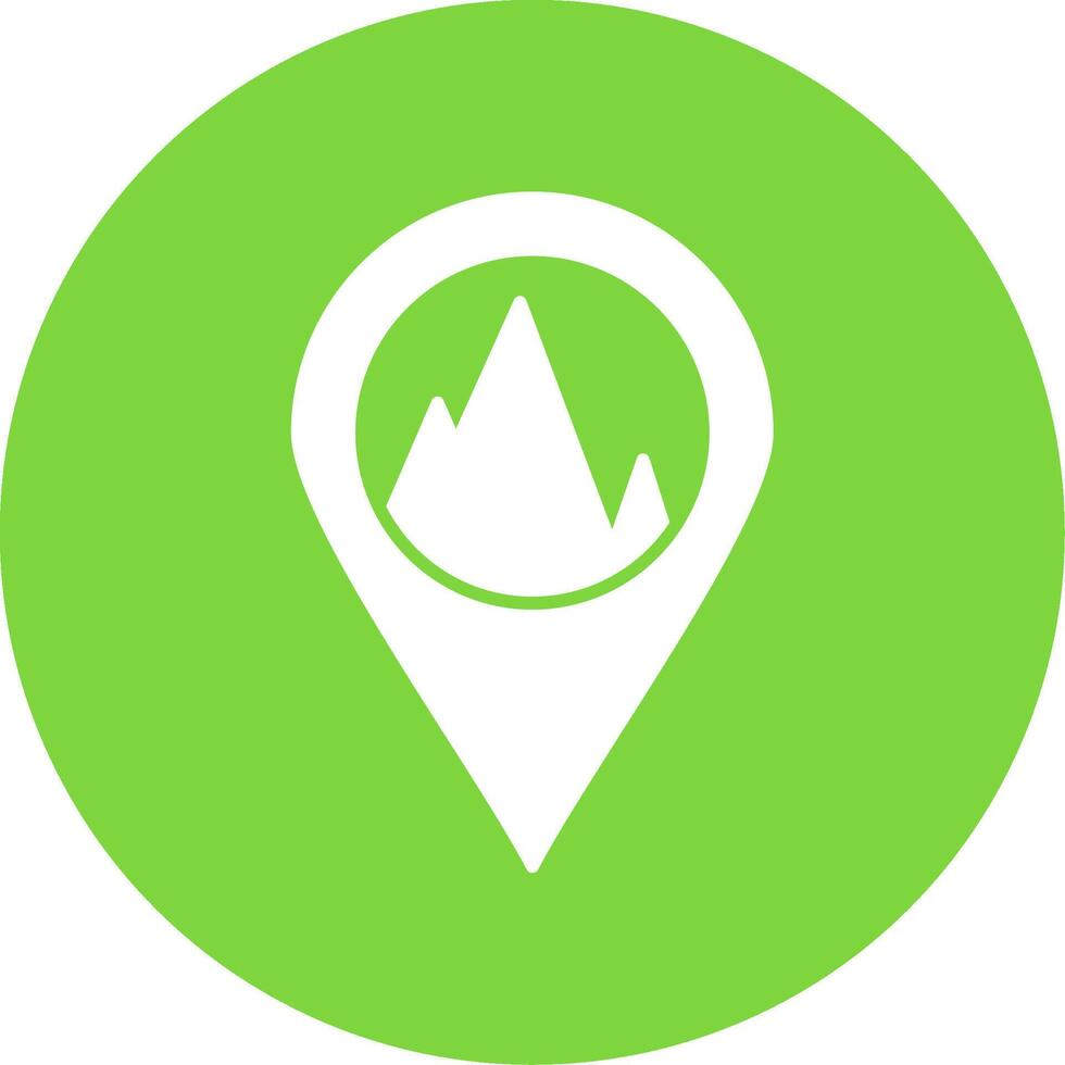 Hill Map Glyph Circle Icon vector