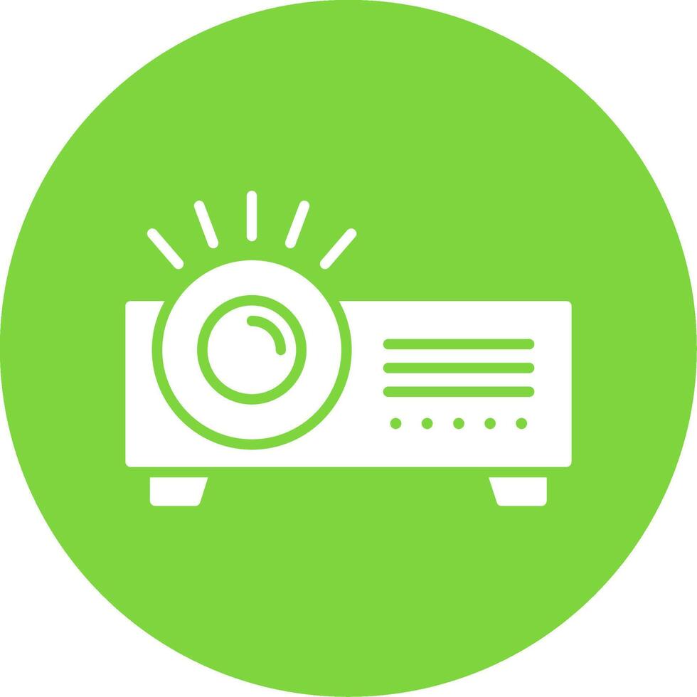 Projector Glyph Circle Icon vector