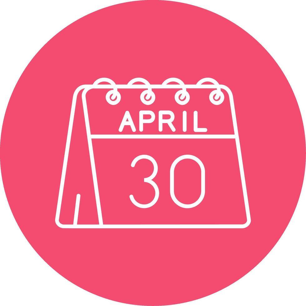 30 de abril lineal circulo multicolor diseño icono vector