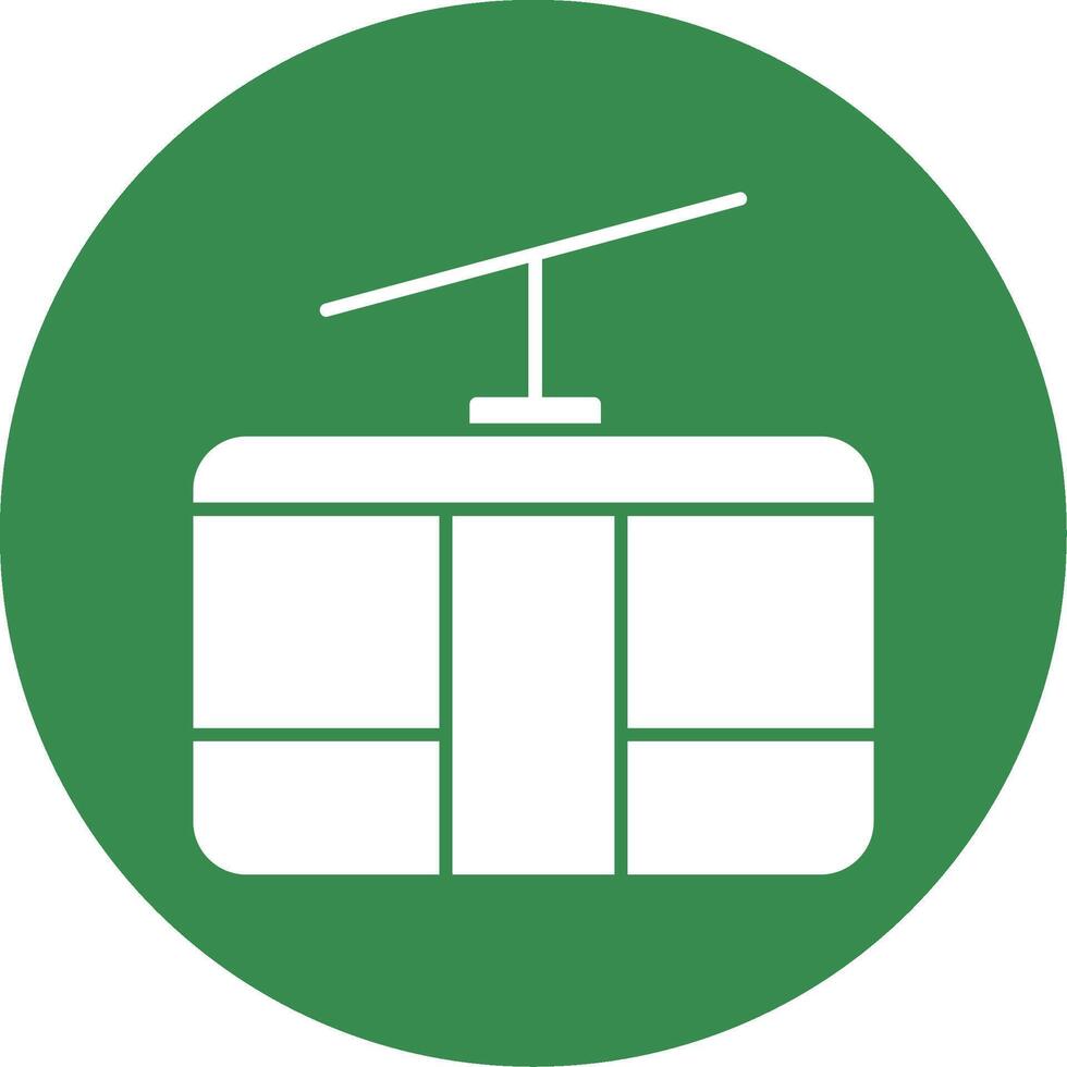 Cableway Glyph Circle Icon vector