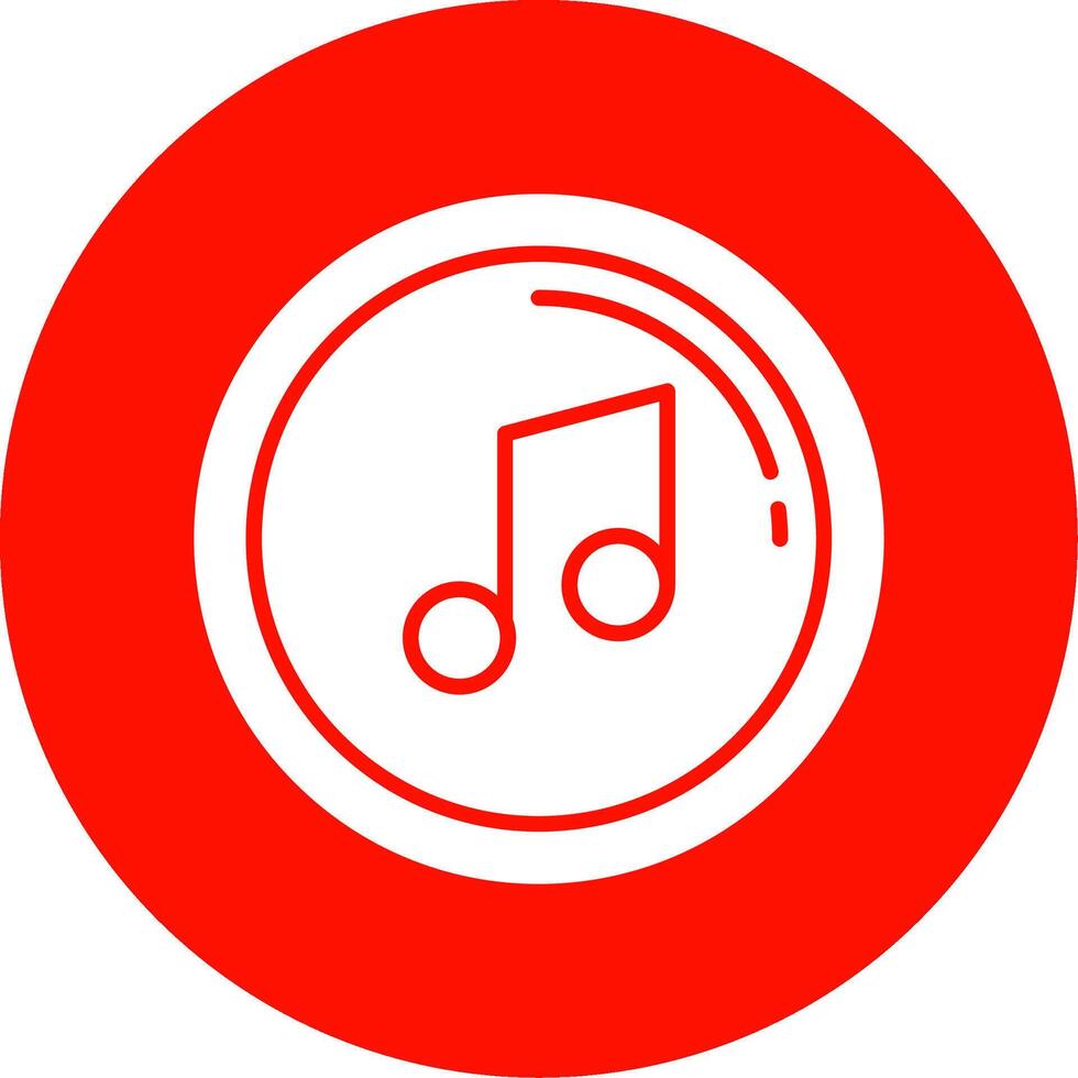 música Nota glifo circulo icono vector