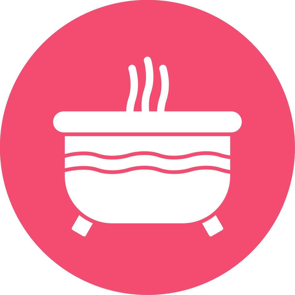 Hot Tub Glyph Circle Icon vector