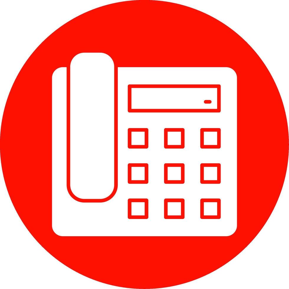 Telephone Glyph Circle Icon vector