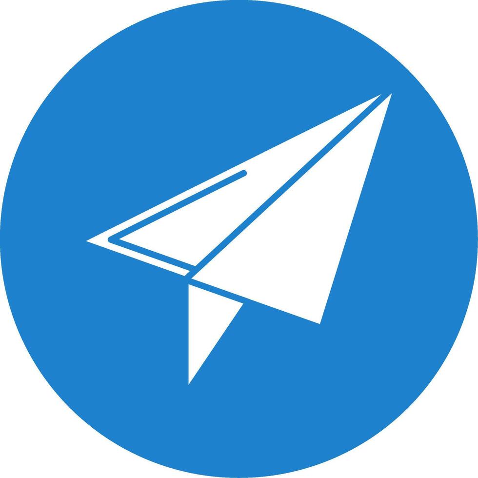 Paper Plane Glyph Circle Icon vector