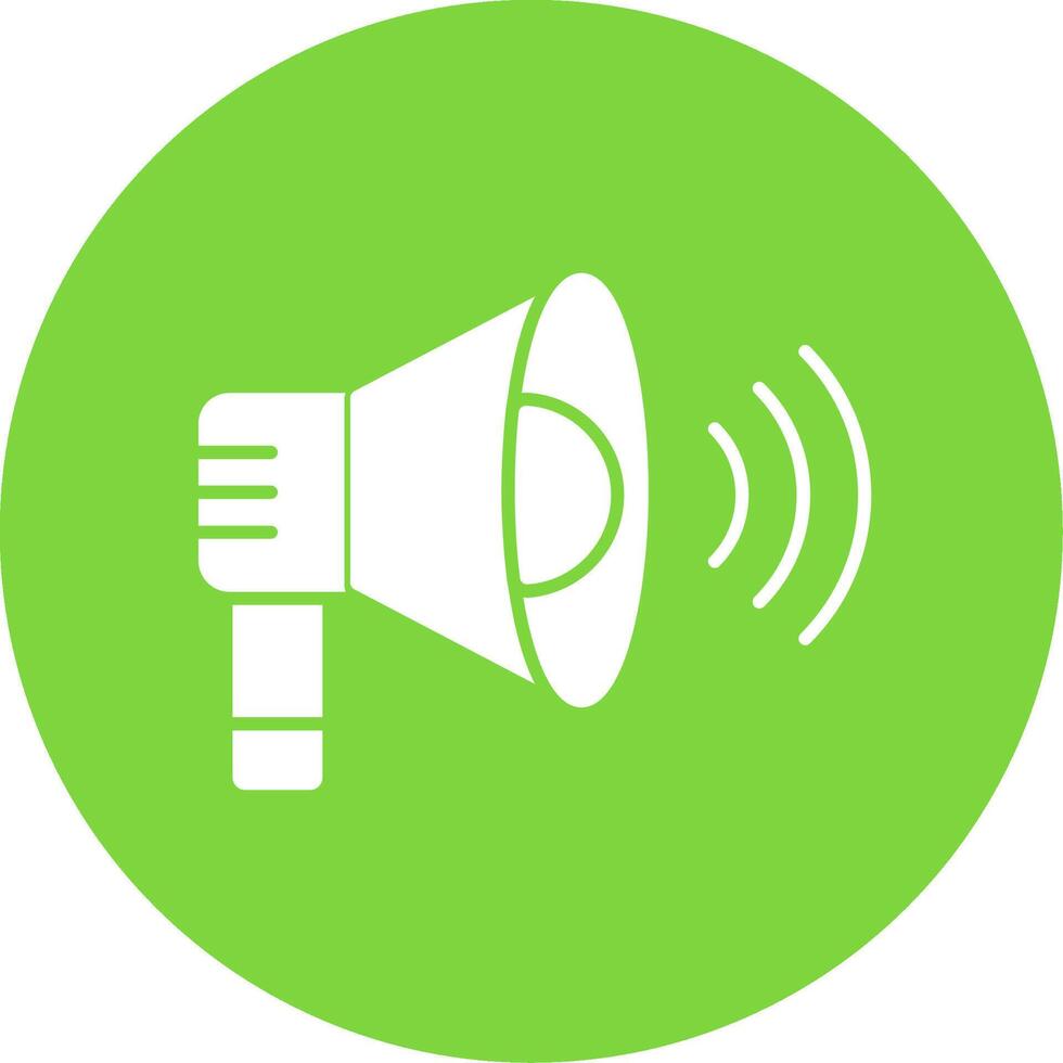 Loud Speaker Glyph Circle Icon vector