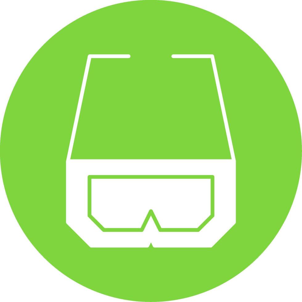 3d Glasses Glyph Circle Icon vector
