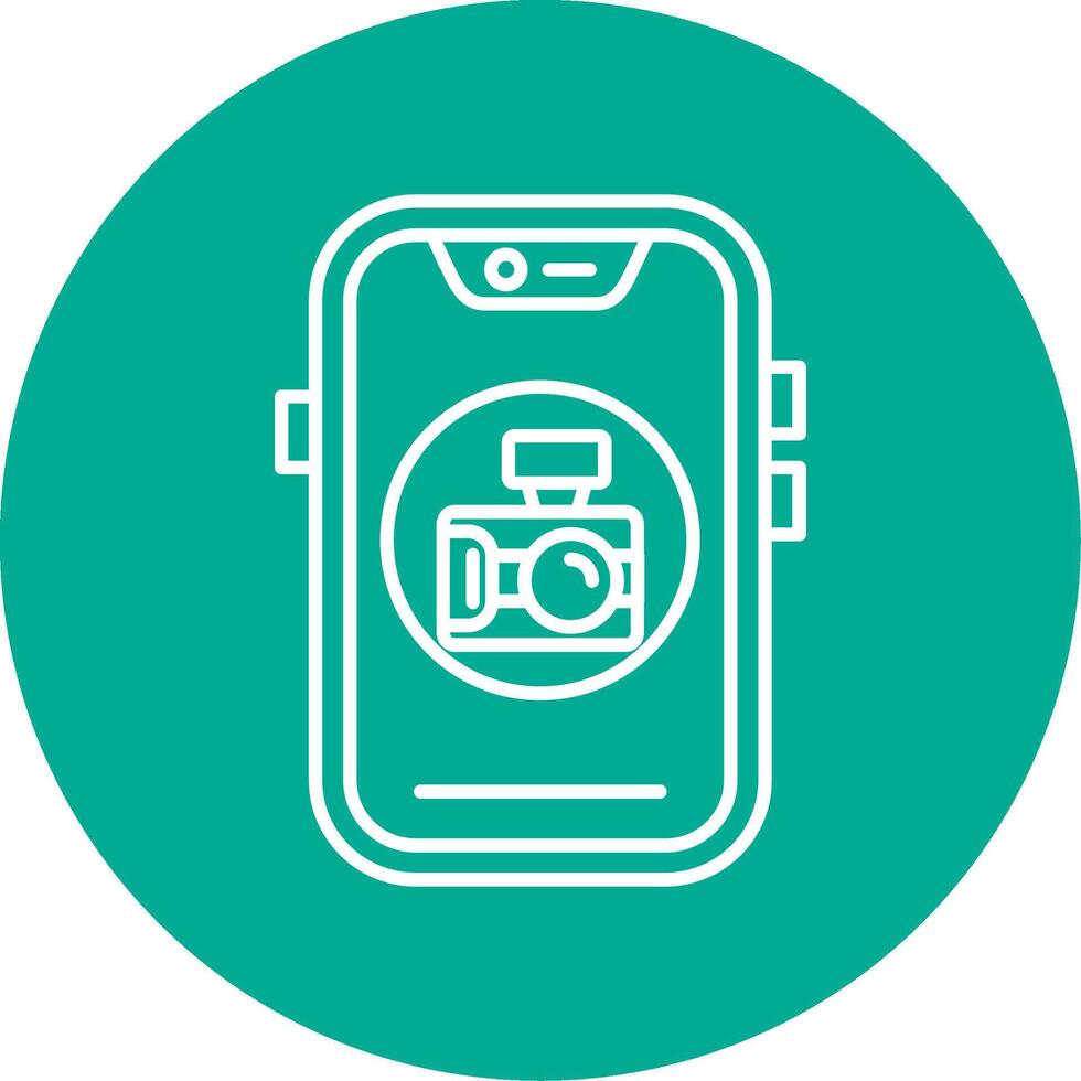 Camera Linear Circle Multicolor Design Icon vector
