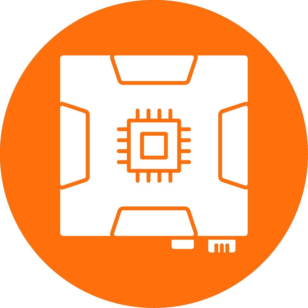 Motherboard Glyph Circle Icon vector