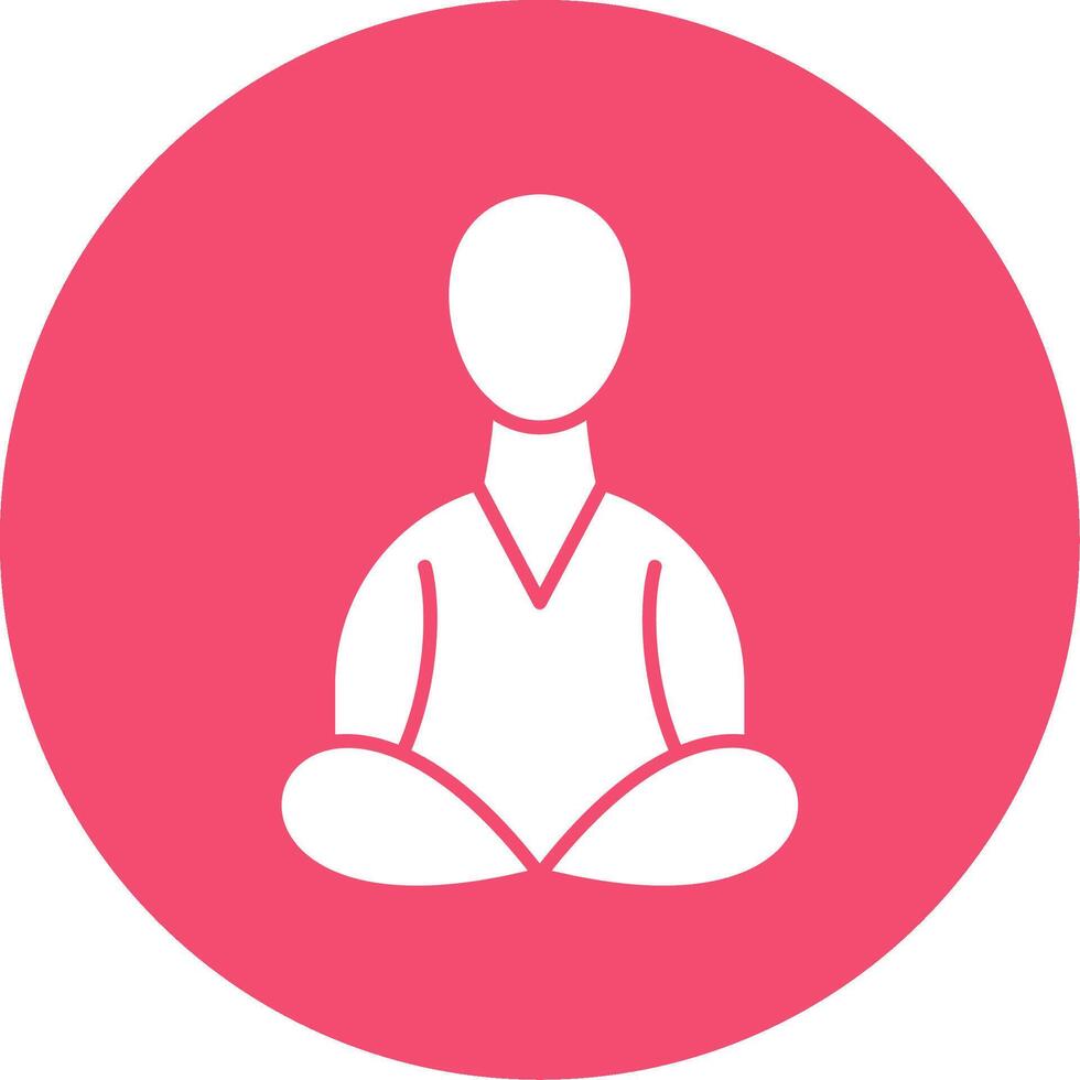 Meditation Glyph Circle Icon vector
