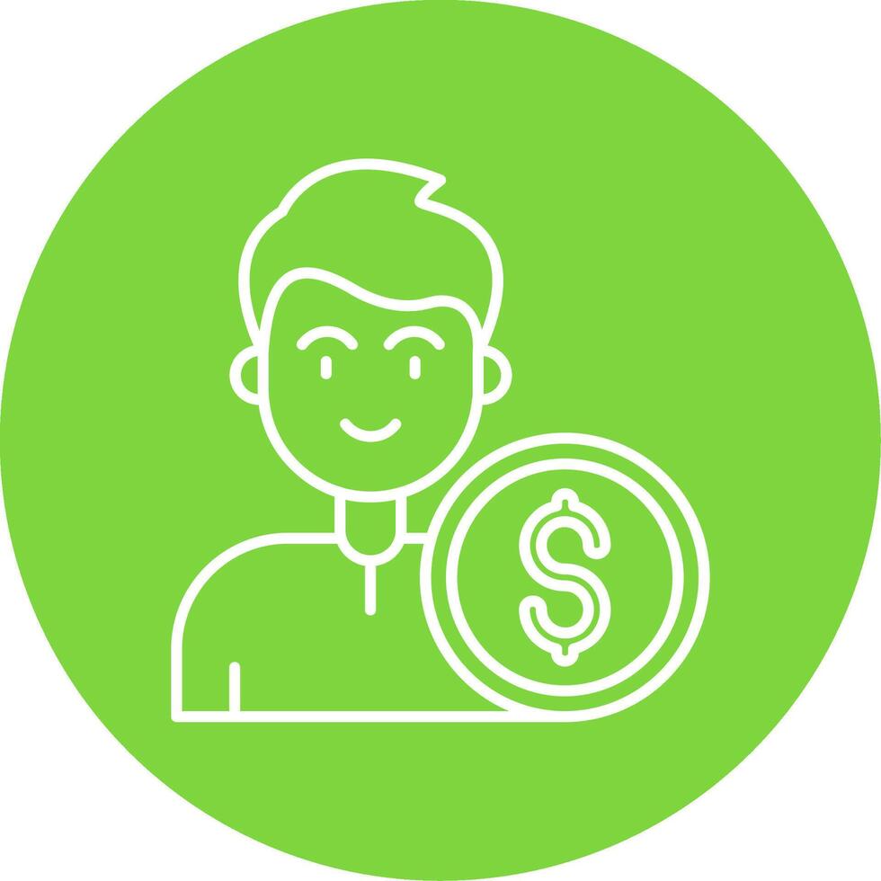 Money Linear Circle Multicolor Design Icon vector