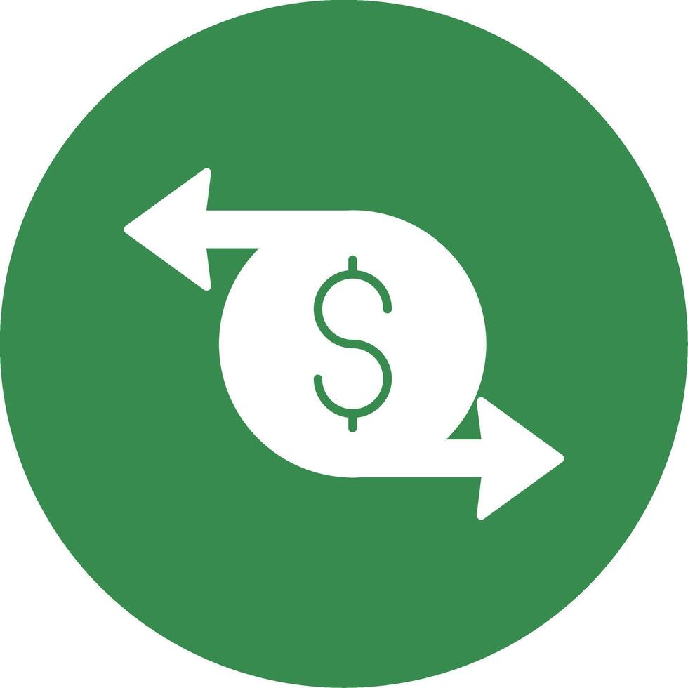 Money Transfer Glyph Circle Icon vector