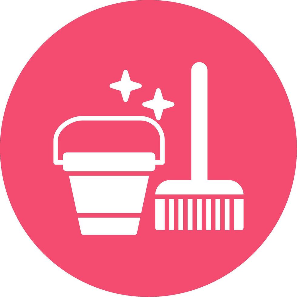 Cleaning Tools Glyph Circle Icon vector