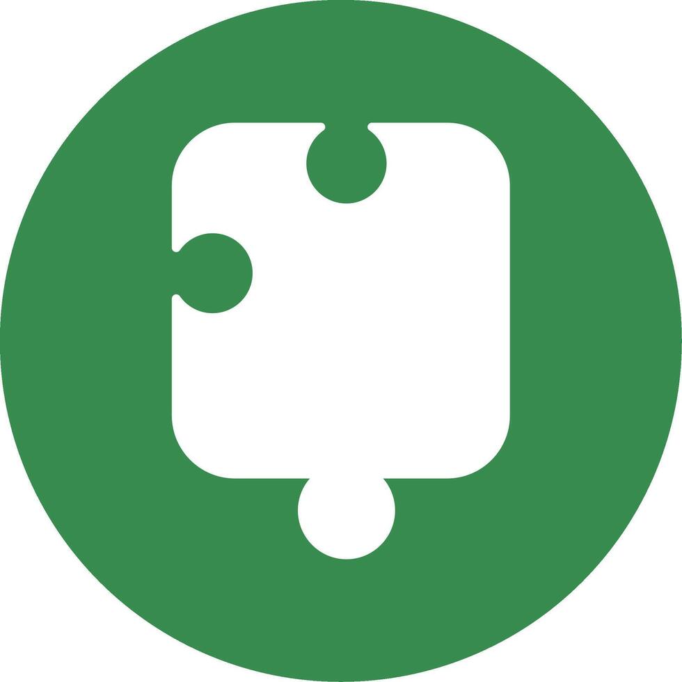 Jigsaw Glyph Circle Icon vector