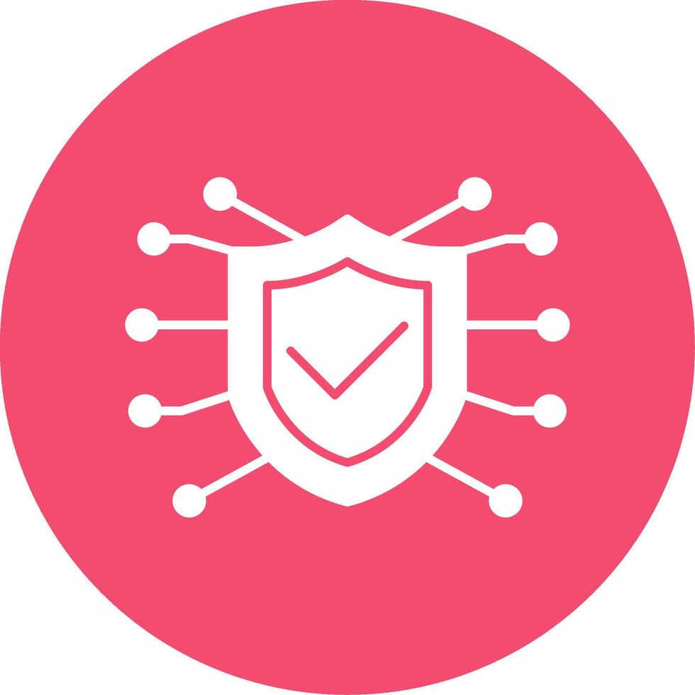 Online Security Glyph Circle Icon vector